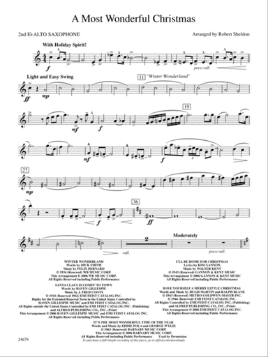 A Most Wonderful Christmas: 2nd E-flat Alto Saxophone
