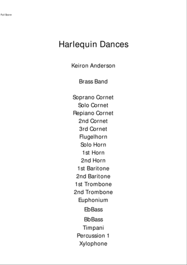 Harlequin Dances for Brass Band