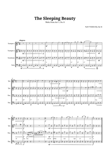 The Sleeping Beauty Waltz for Brass Quartet