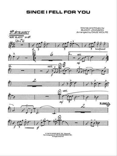 Since I Fell for You: 3rd B-flat Trumpet