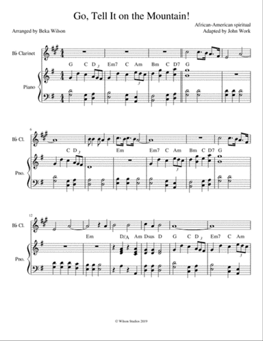 Go Tell It on the Mountain!--clarinet solo