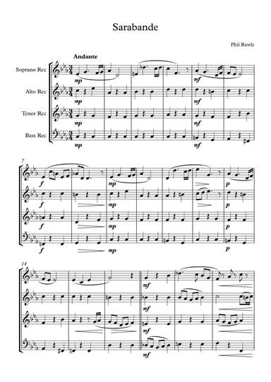 Sarabande - Recorder Quartet
