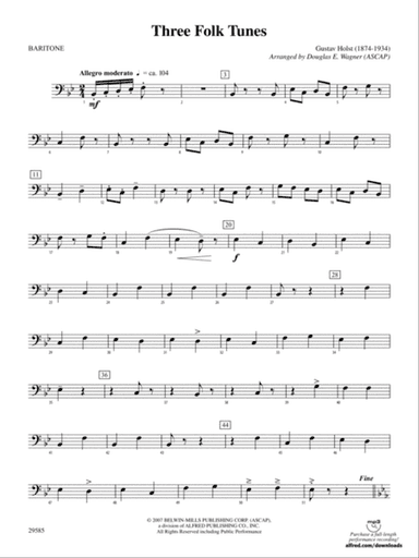 Three Folk Tunes: Baritone B.C.