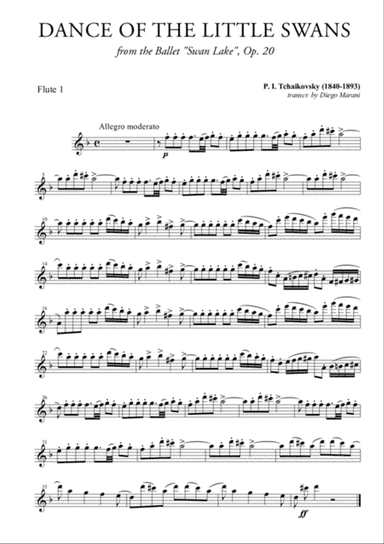 Dance of the Little Swans for Flute Quartet