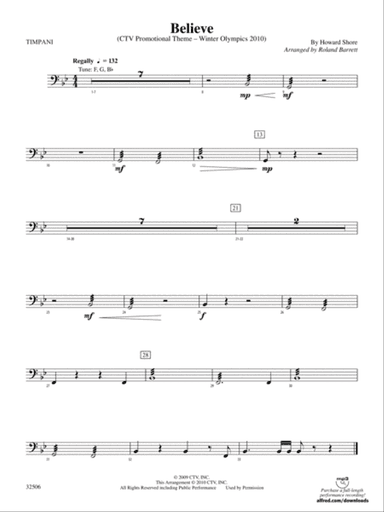 Believe (Winter Olympics 2010): Timpani