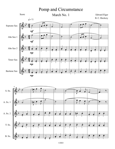 Pomp and Circumstance (Sax Quintet)