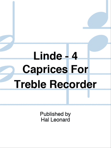Linde - 4 Caprices For Treble Recorder
