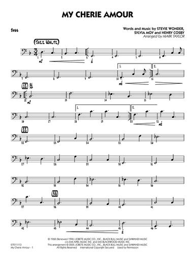 My Cherie Amour (arr. Mark Taylor) - Bass