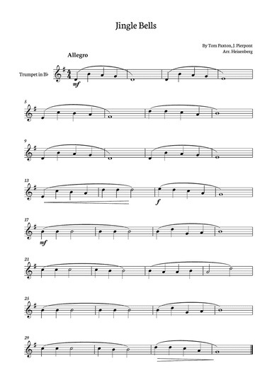 Jingle Bells for Trumpet