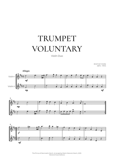 Trumpet Voluntary (Violin Duo) - Jeremiah Clarke