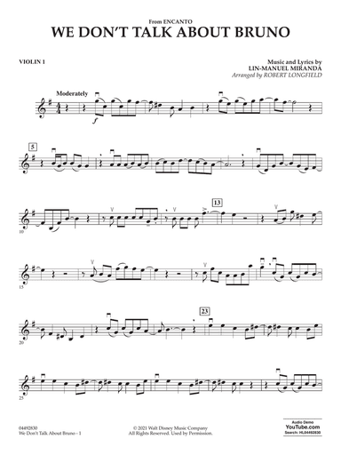 We Don't Talk About Bruno (from Encanto) (arr. Robert Longfield) - Violin 1
