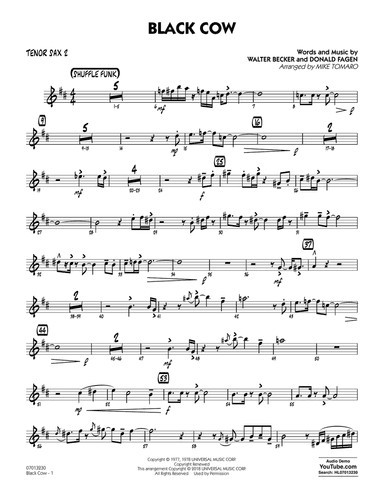 Black Cow (arr. Mike Tomaro) - Tenor Sax 2