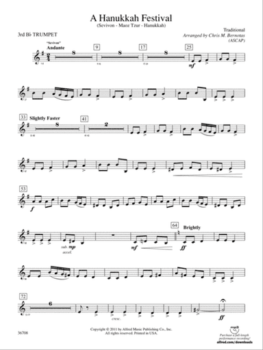 A Hanukkah Festival: 3rd B-flat Trumpet