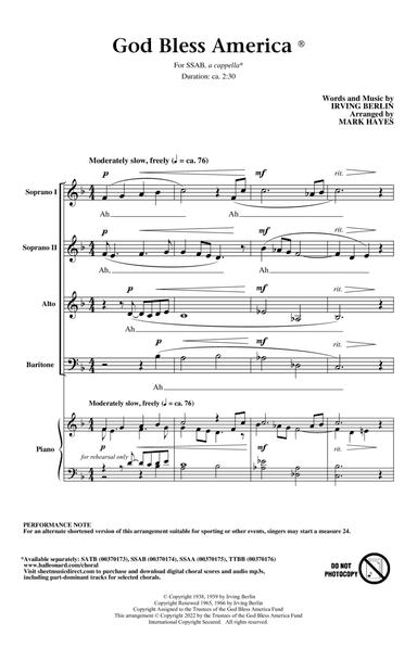 God Bless America (arr. Mark Hayes)