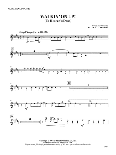 Walkin' On Up (To Heaven's Door): E-flat Alto Saxophone