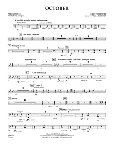 October - Percussion 2 (arr. Paul Lavender)
