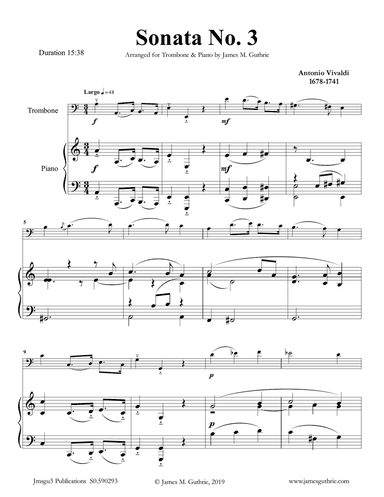 Vivaldi: Sonata No. 3 for Trombone & Piano