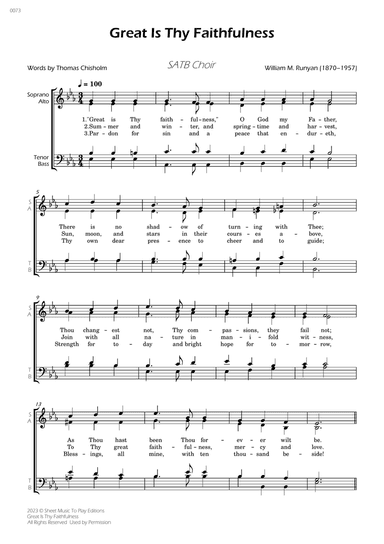Great Is Thy Faithfulness - SATB Choir