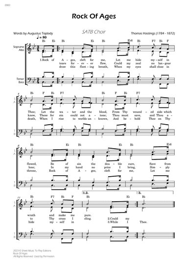 Rock Of Ages - SATB Choir - W/Chords