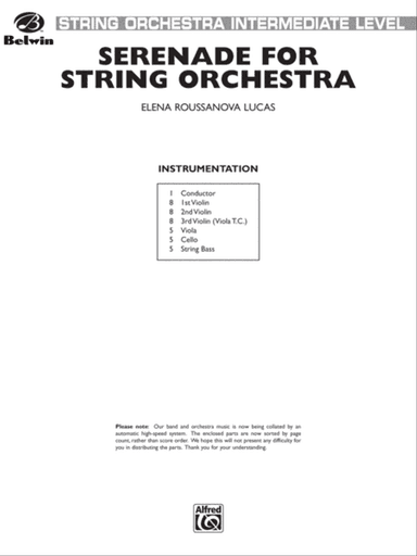 Serenade for String Orchestra: Score