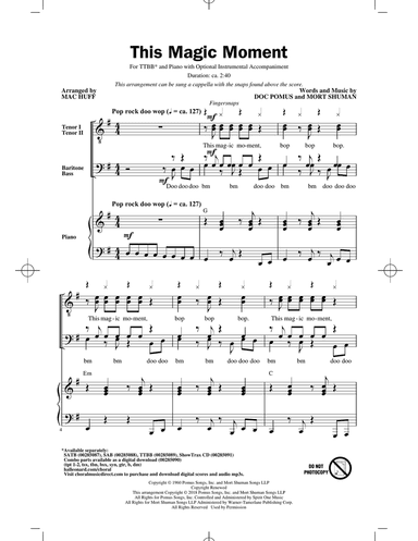 This Magic Moment (arr. Mac Huff)