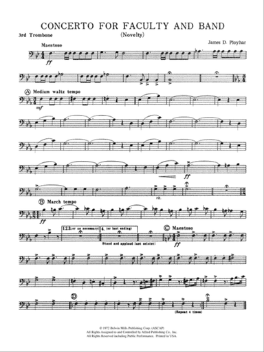 Concerto for Faculty and Band: 3rd Trombone
