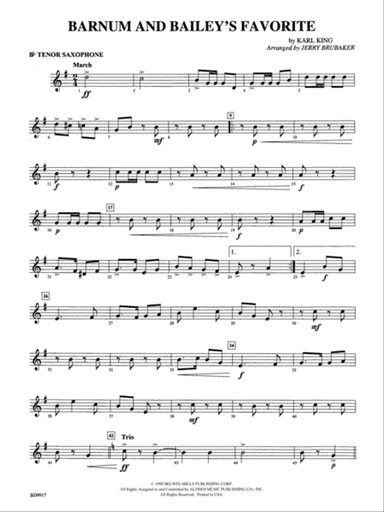 Barnum and Bailey's Favorite: B-flat Tenor Saxophone