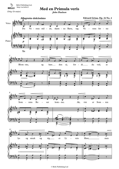 Med en Primula veris, Op. 26 No. 4