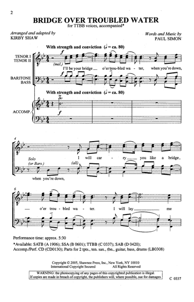 Bridge Over Troubled Water (arr. Kirby Shaw)