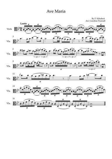 Schubert - Ave Maria - Viola Solo (Original key)