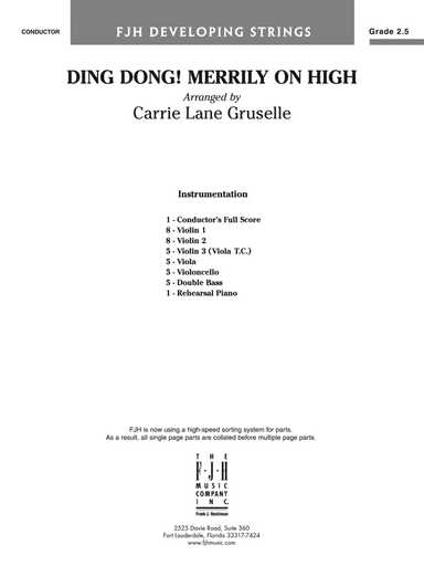 Ding Dong! Merrily on High: Score