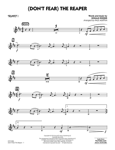 (Don't Fear) The Reaper (arr. Paul Murtha) - Trumpet 1