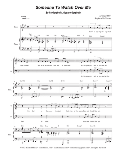 Someone To Watch Over Me (Duet for Tenor and Bass solo)