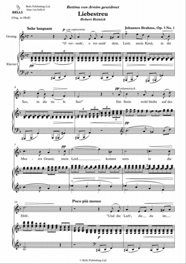 Liebestreu, Op. 3 No. 1 (D minor)