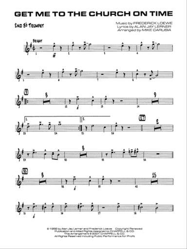 Get Me to the Church on Time: 2nd B-flat Trumpet