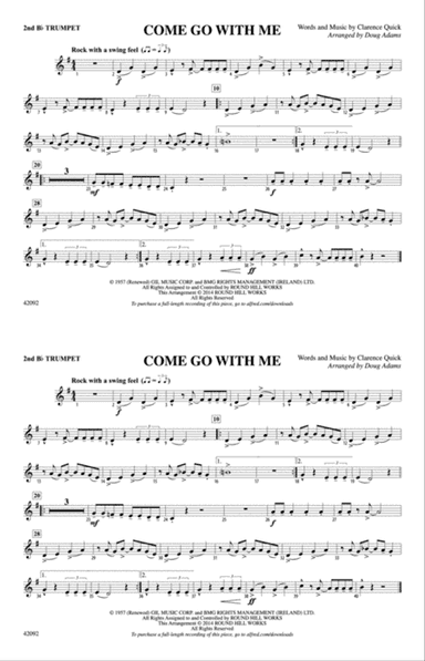 Come Go with Me: 2nd B-flat Trumpet