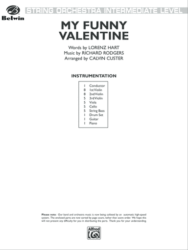 My Funny Valentine: Score