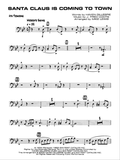 Santa Claus Is Coming to Town: 4th Trombone