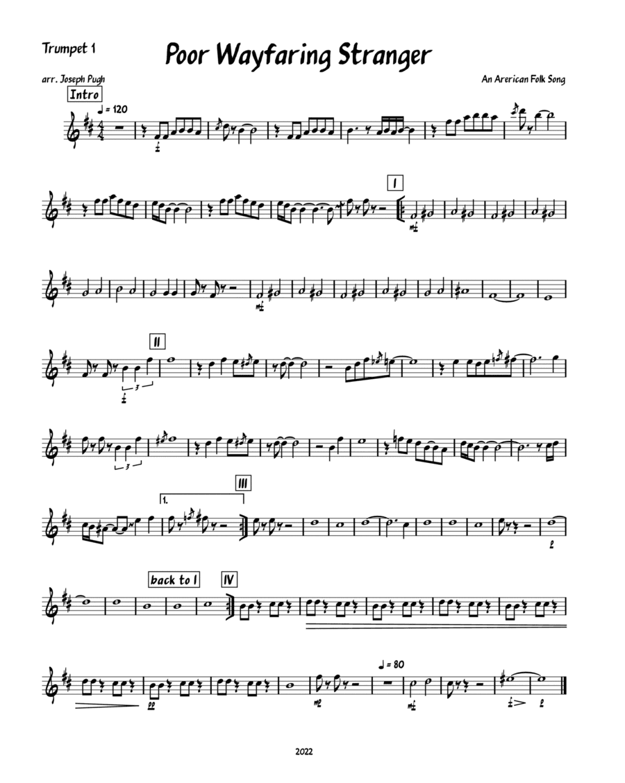 (I Am A Poor) Wayfaring Stranger (Brass Quintet)