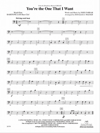You're the One That I Want: (wp) B-flat Baritone B.C.