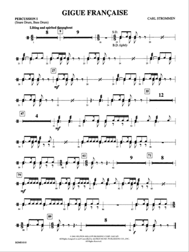 Gigue Française: 1st Percussion