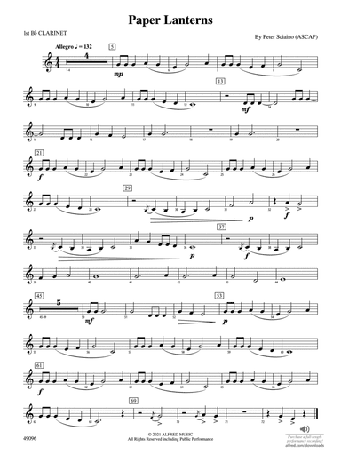 Paper Lanterns: 1st B-flat Clarinet