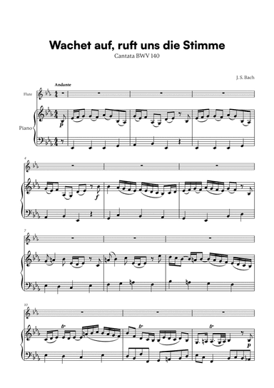 Wachet auf, ruft uns die Stimme (for Flute and Piano)