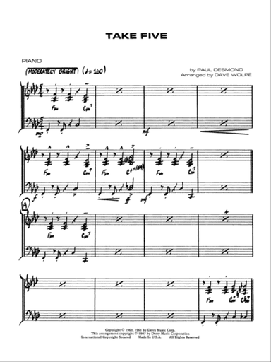 Take Five: Piano Accompaniment