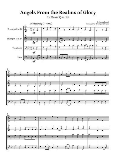 Angels from the Realms of Glory (Brass Quartet) - Christmas Carol