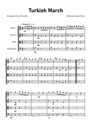 Turkish March by Mozart - String Quartet