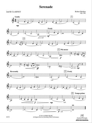 Serenade: 2nd B-flat Clarinet