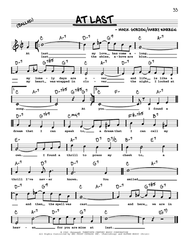 At Last (High Voice)