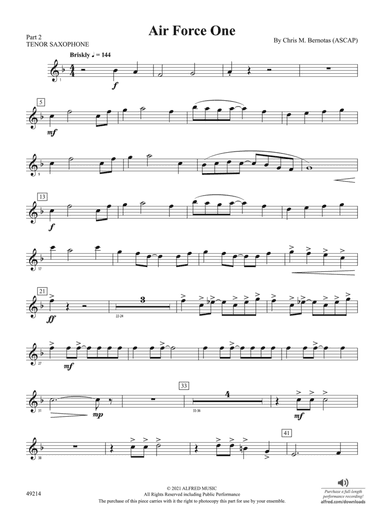 Air Force One: Part 2 - Tenor Saxophone