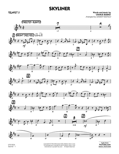Skyliner (arr. Sammy Nestico) - Trumpet 3